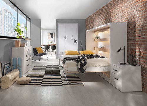 Double horizontal wall - double, bed